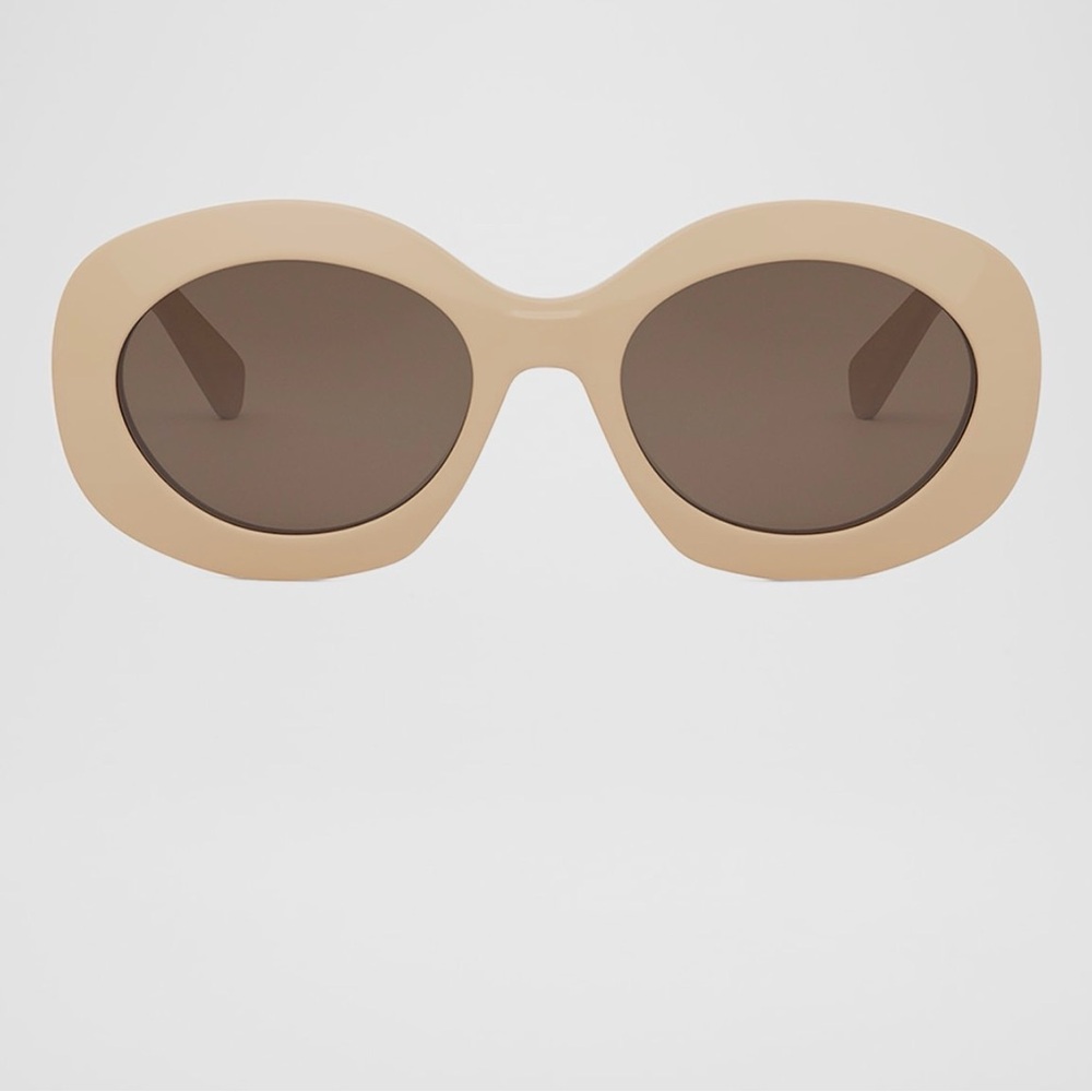 NEW- CELINE Beige Oval Women’s Sunglasses - Neutral Frame